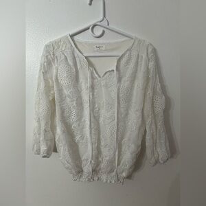 Cream Floral Blouse by Sapphire